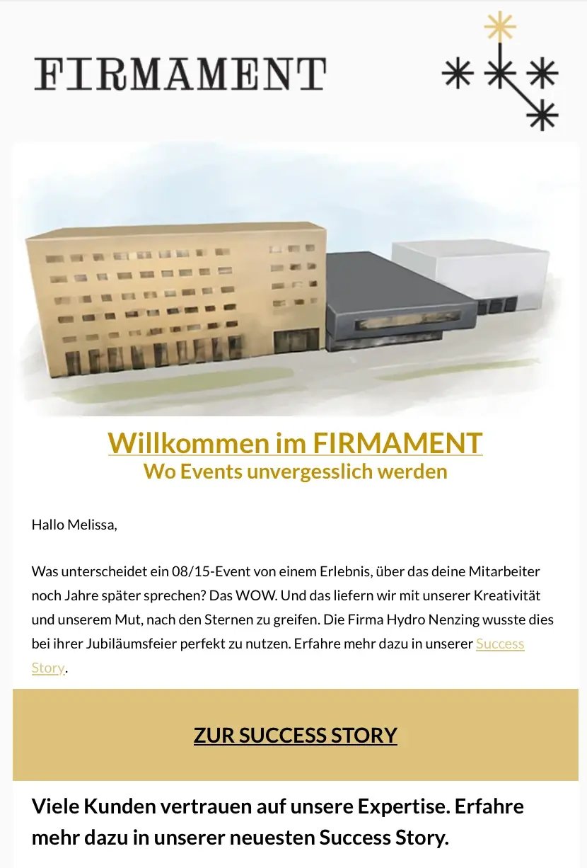 Firmament Newsletter Screenshot