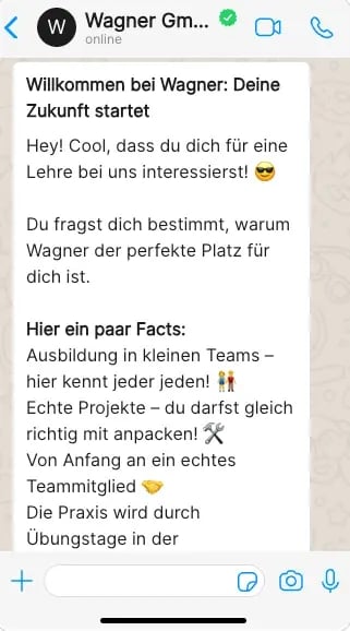 Wagner Whatsapp Nachricht Screenshot